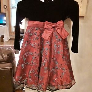 Girls black and maroon party dress
